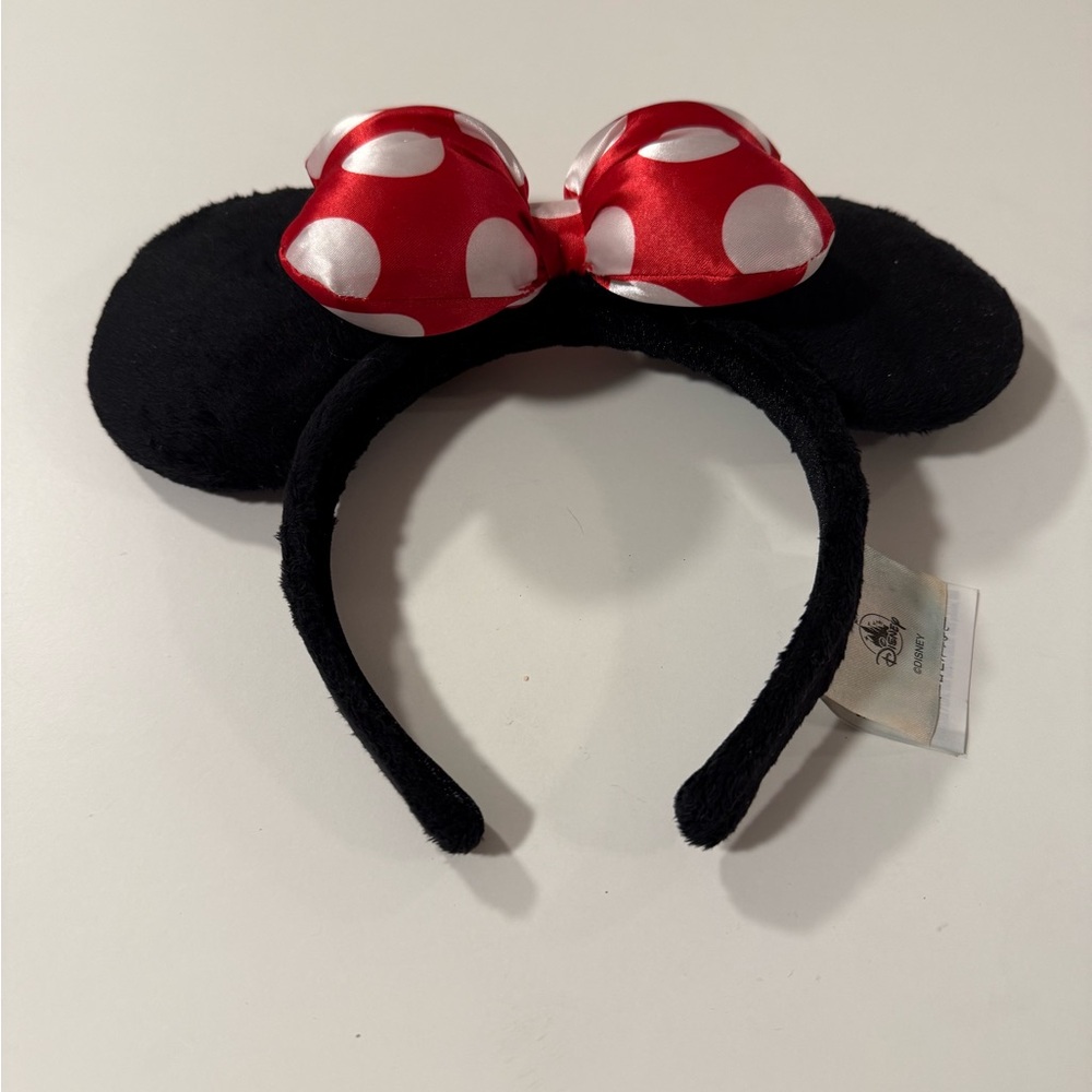 Disney Parks Minnie Mouse Ears Headband with Red Polka Dot Bow
